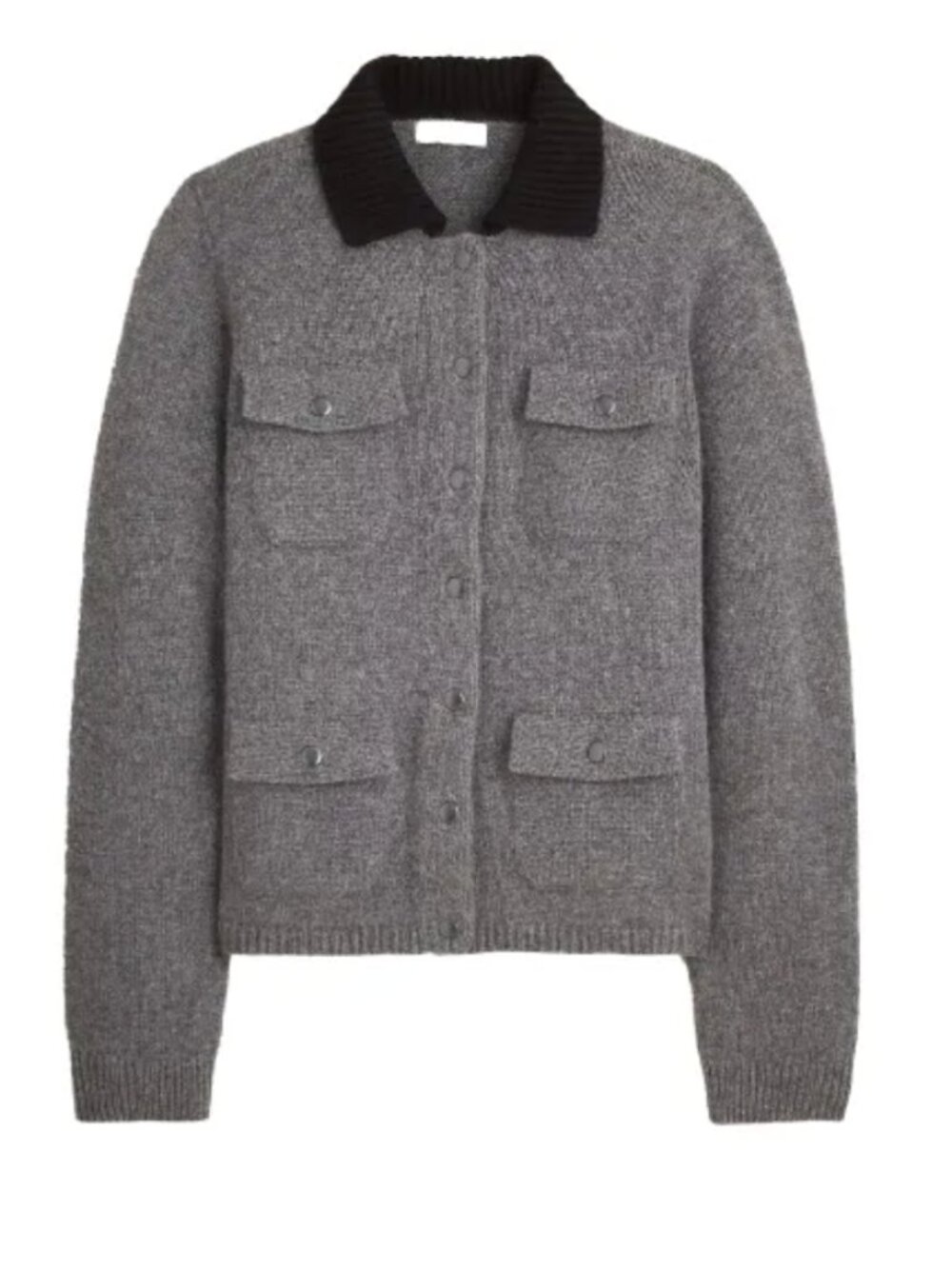 J. Crew Barn Jacket Sweater 100% Lambswool Gray Black Utility Cardigan NWT XXS
